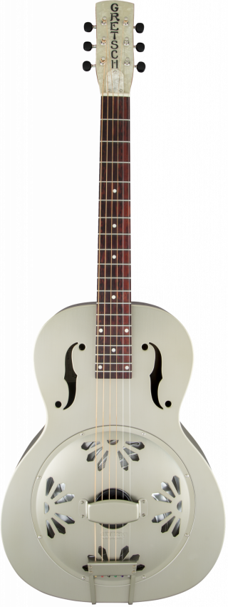 Gretsch G9201 Honey Dipper Round-Neck Brass Body Biscuit Cone Resonator Guitar Shed Roof Finish