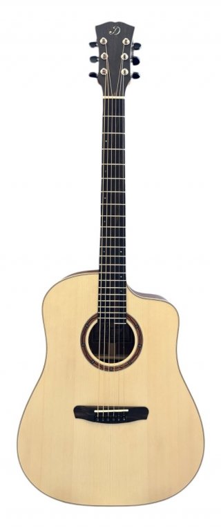 Dowina Vintage Series, Chardonnay Dreadnought Cutaway, Swiss Spruce/Walnut