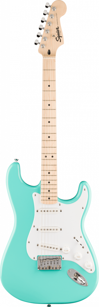 Squier Sonic Stratocaster HT Maple Fingerboard White Pickguard Sea Foam Green